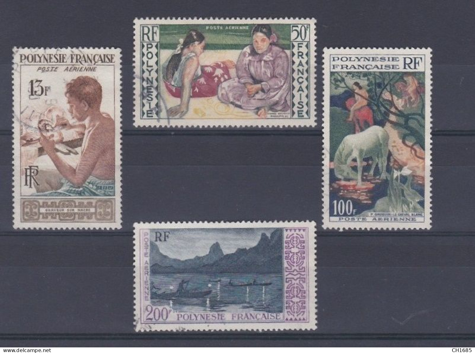 Polynésie : PA 1 à 4 Graveur Sur Nacre Gauguin Oblitéré - Gebraucht