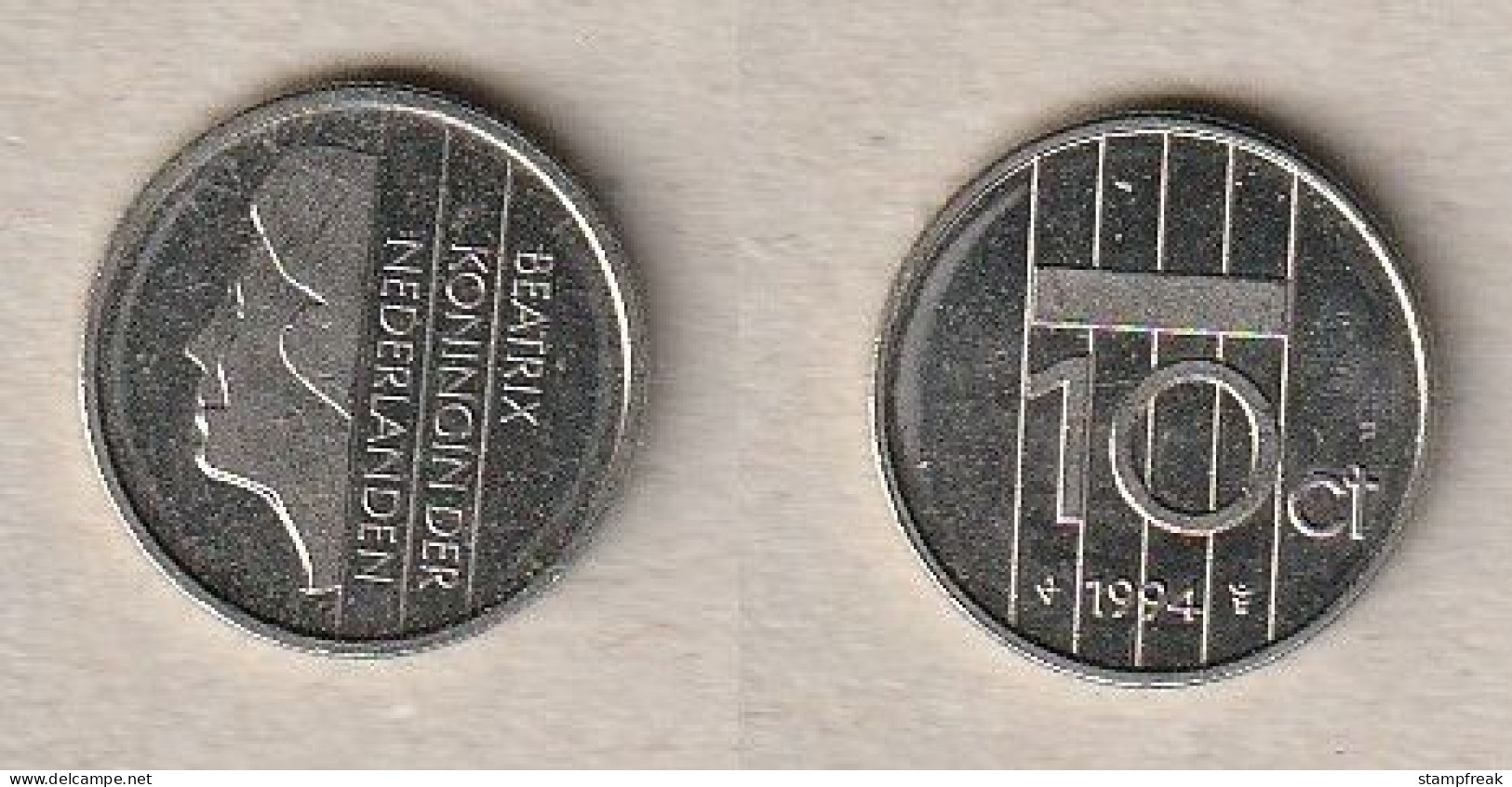 00184) Niederlande, 10 Cent 1994 - 1980-2001 : Beatrix