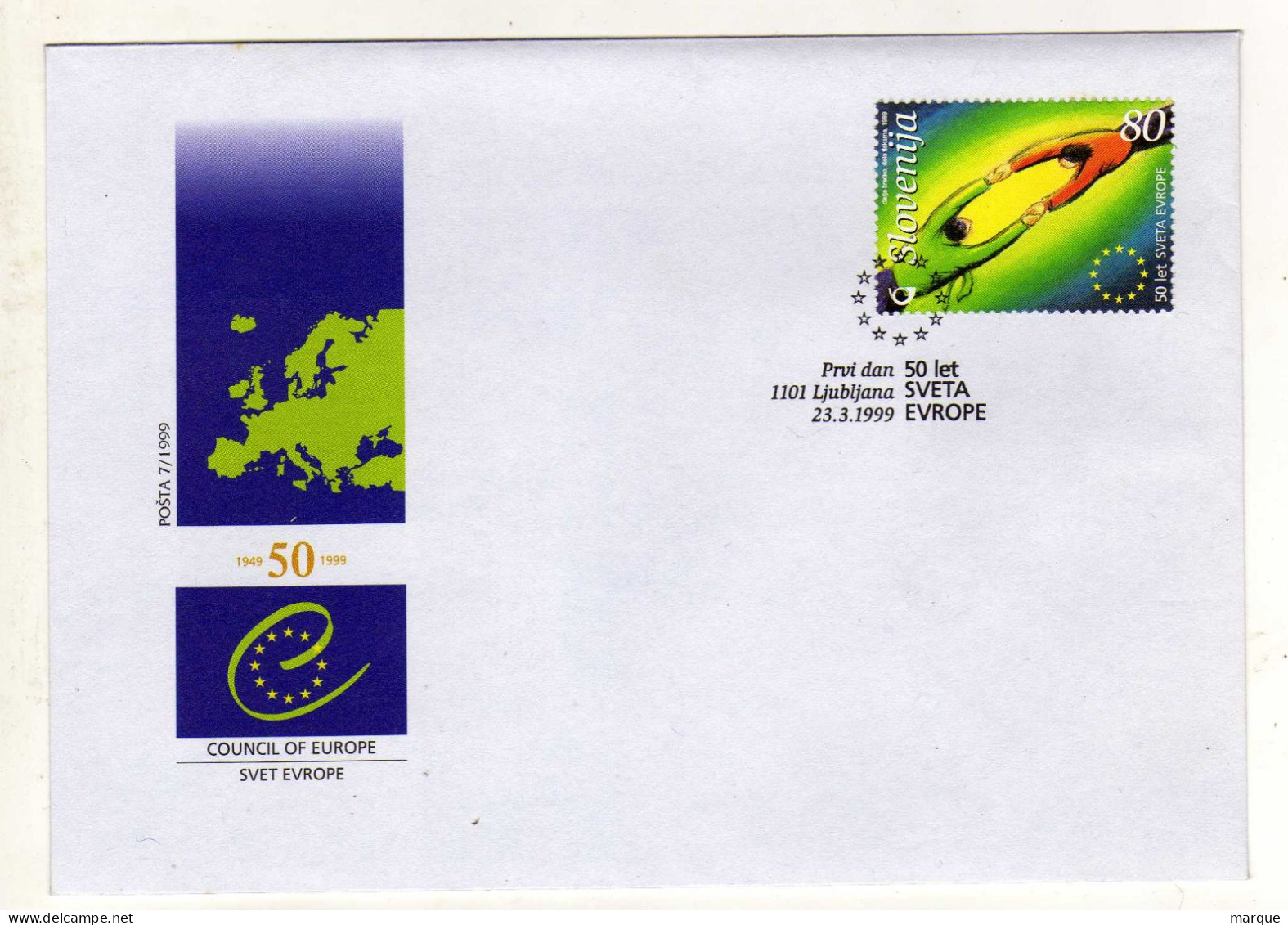 Enveloppe 1er Jour SLOVENIE SLOVENIJA Oblitération 23/03/1999 - Malta