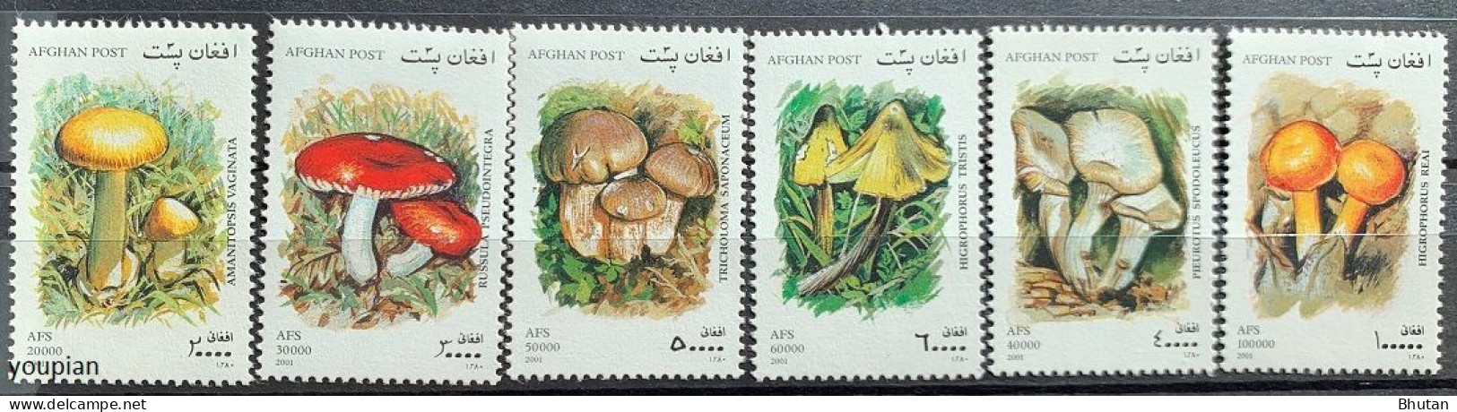 Afghanistan 2001, Mushrooms, MNH Stamps Set - Afghanistan