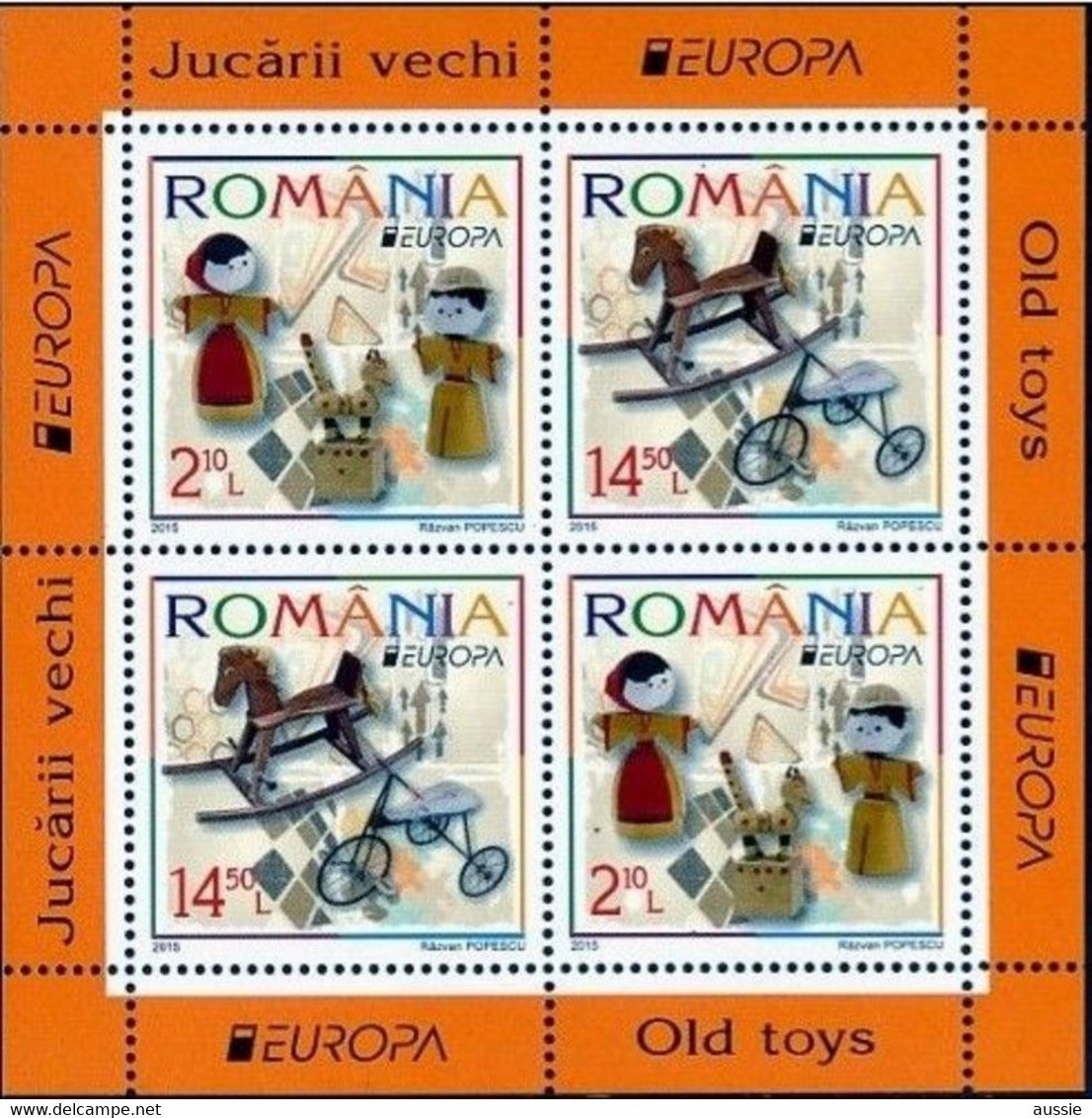 Roumanie Romania CEPT 2015  Europa  Bloc Type I  *** MNH Old Toys Speelgoed - 2015