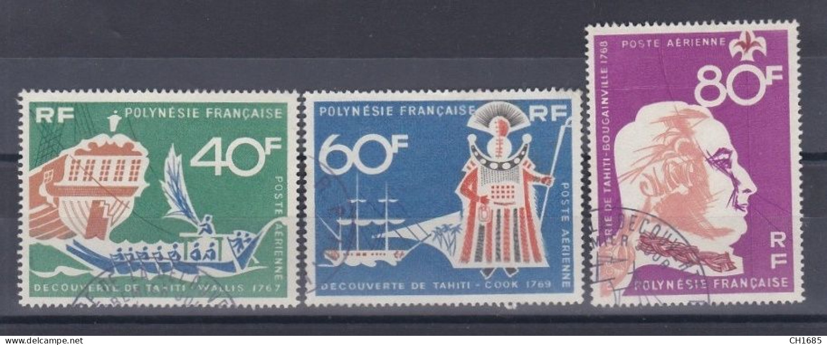 Polynésie : PA 22 à 24 Découverte De Tahiti Oblitéré - Used Stamps