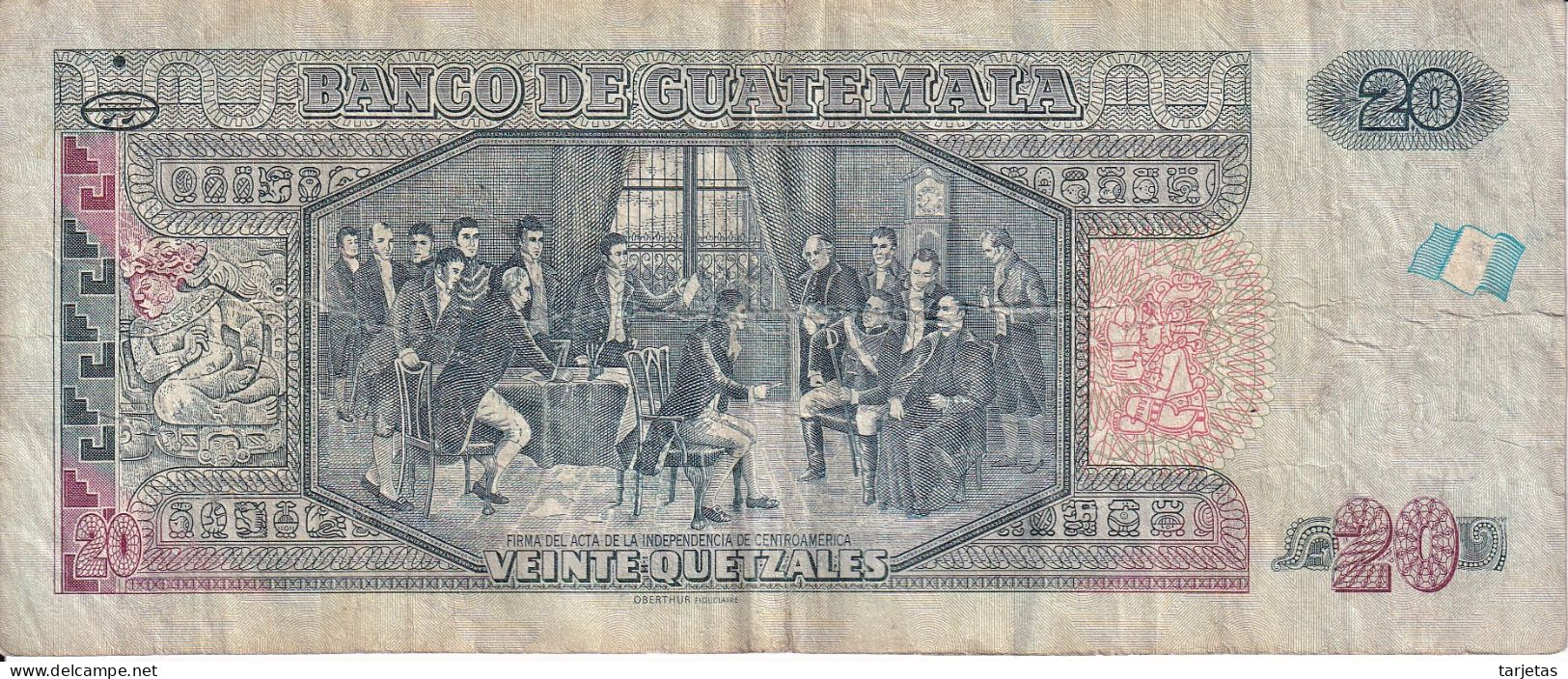 BILLETE DE GUATEMALA DE 20 QUETZALES DEL 31 DE ENERO 2018 (BANK NOTE) - Guatemala