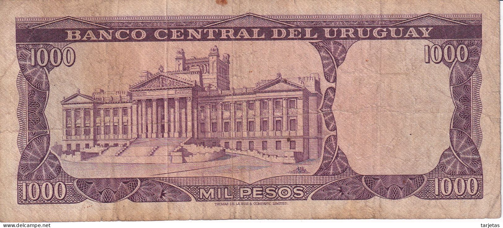 BILLETE DE URUGUAY DE 1000 PESOS DEL AÑO 1975 (BANKNOTE) - Uruguay