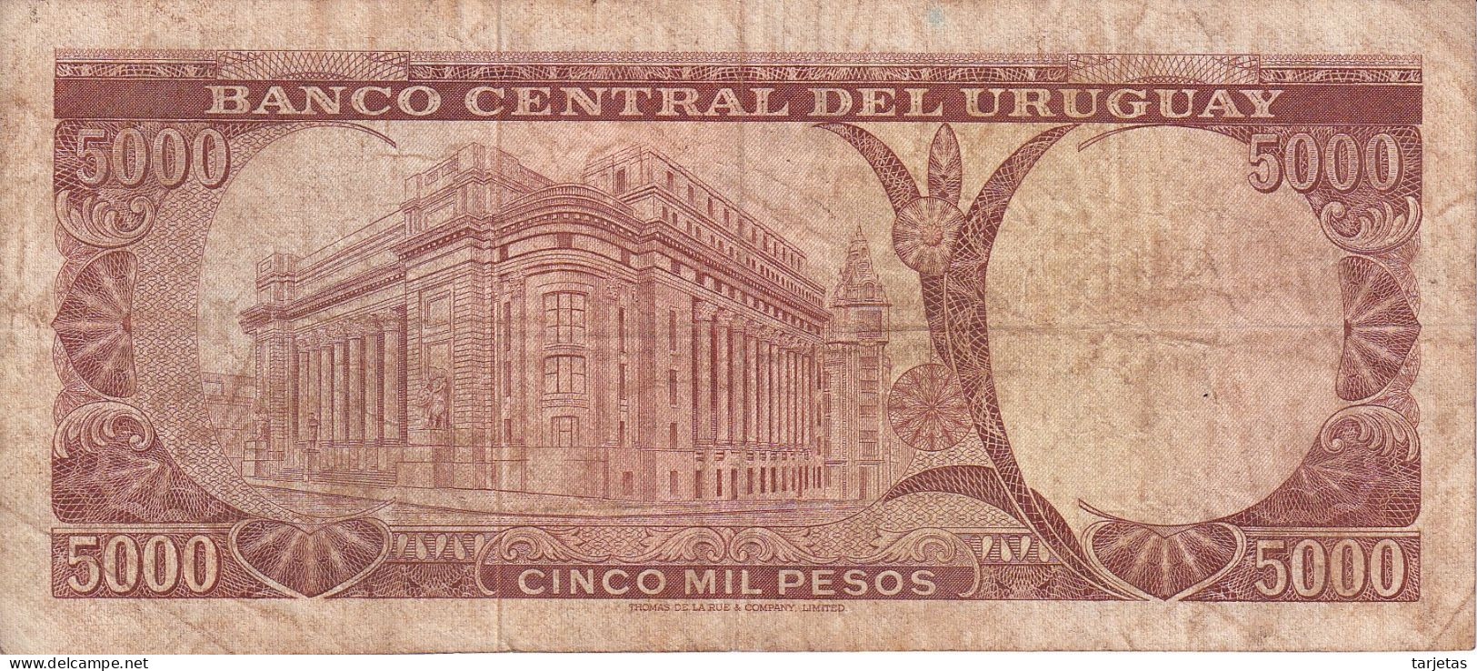 BILLETE DE URUGUAY DE 5000 PESOS DEL AÑO 1967 (BANKNOTE) - Uruguay