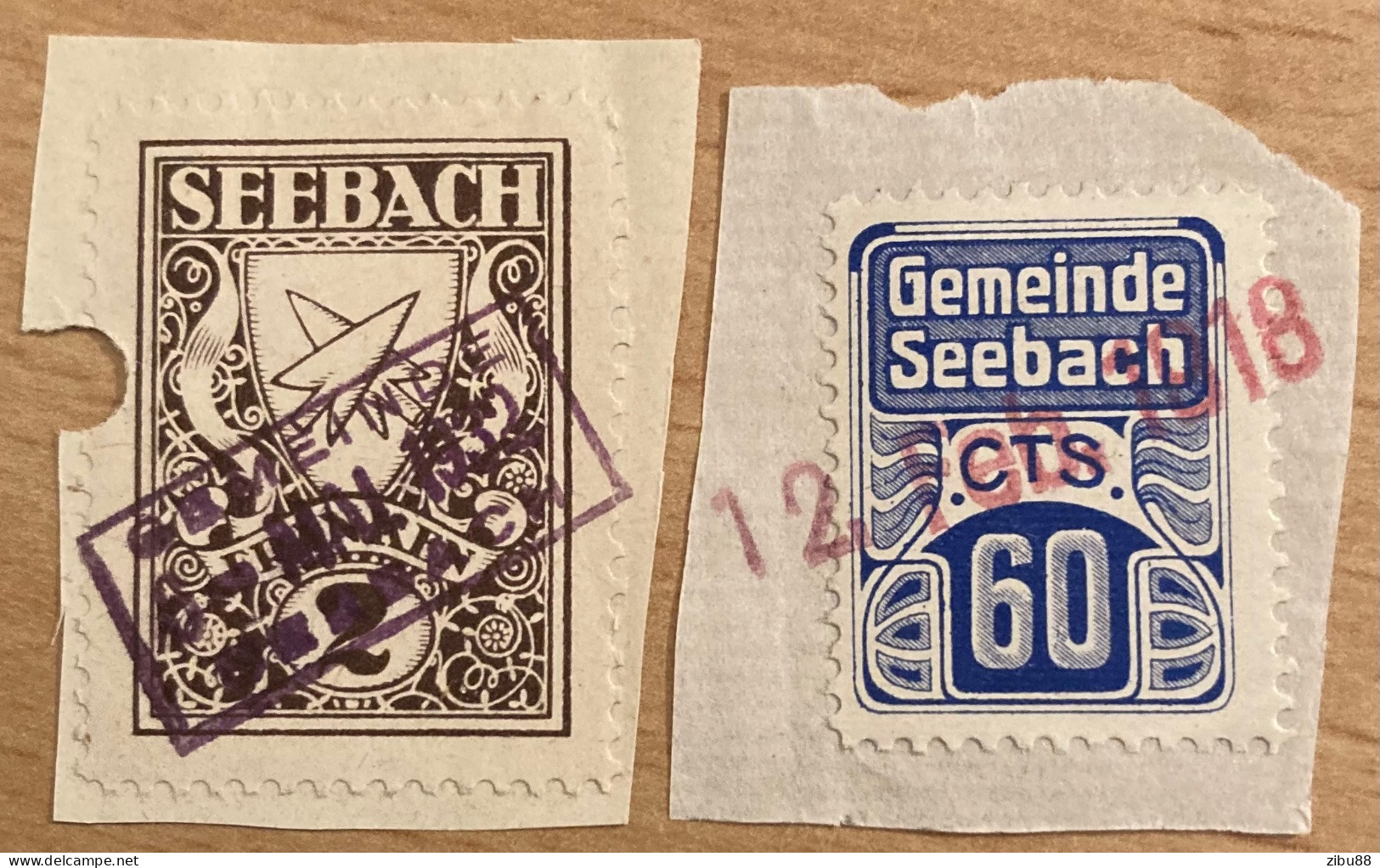 Fiskalmarken Gemeinde Seebach Zürich - Revenue Stamps Switzerland - Steuermarken