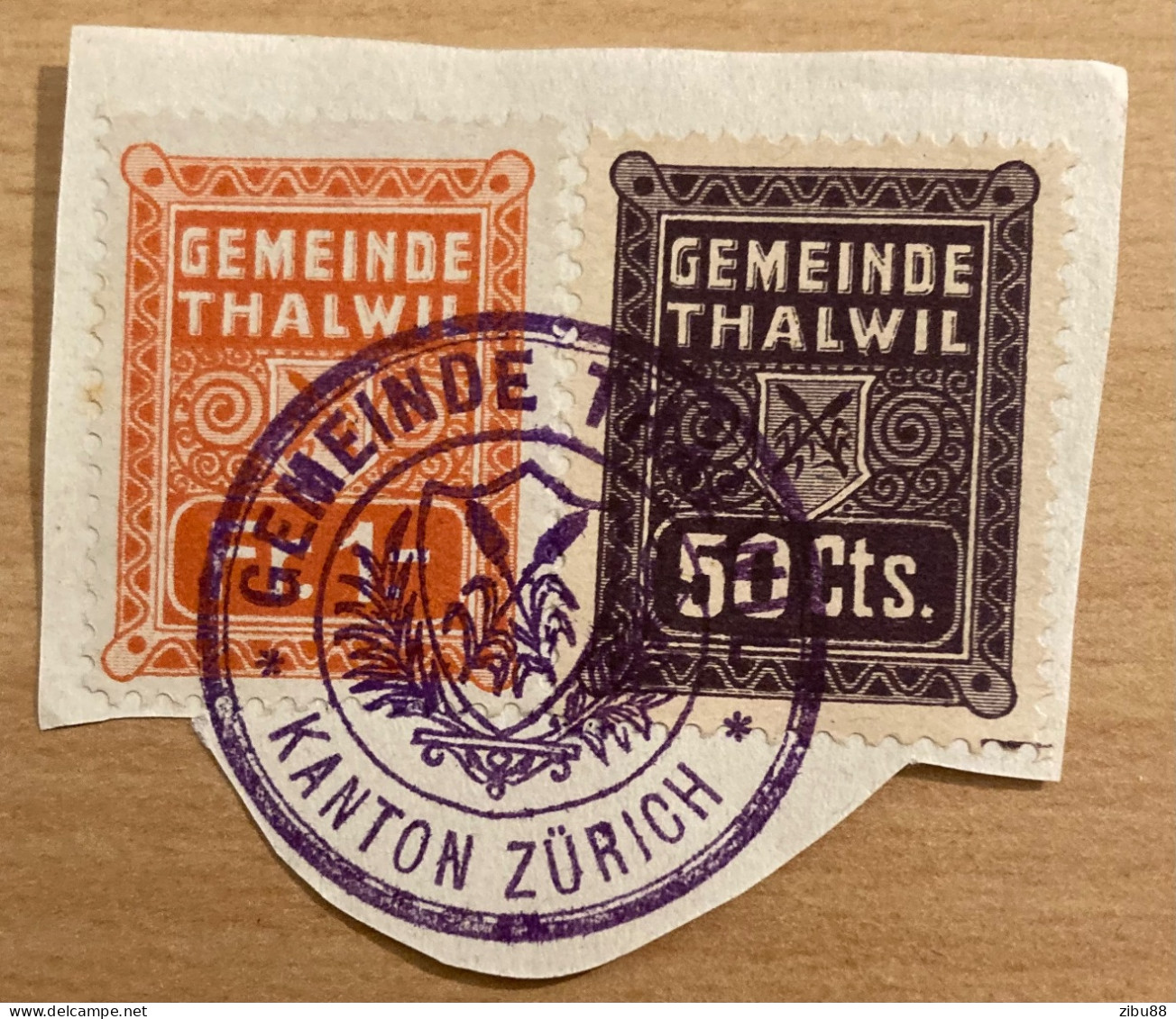 Fiskalmarken Gemeinde Thalwil Zürich - Revenue Stamps Switzerland - Fiscaux