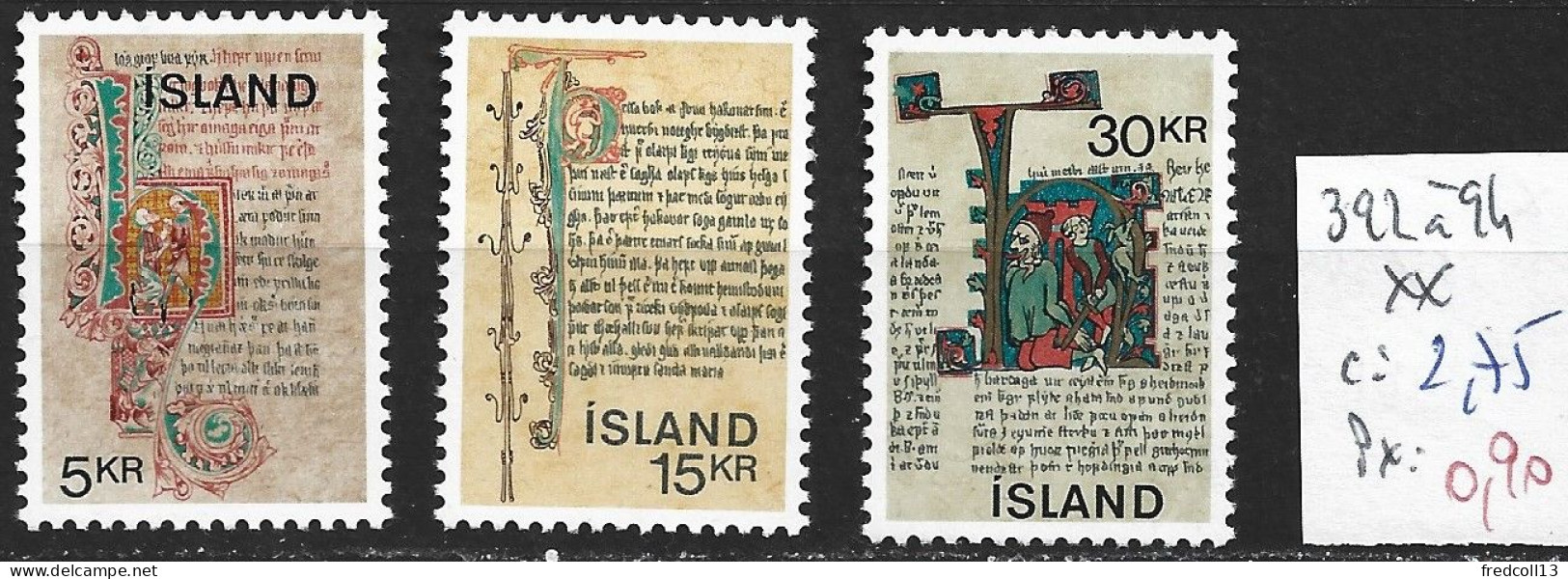 ISLANDE 392 à 94 ** Côte 2.75 € - Unused Stamps