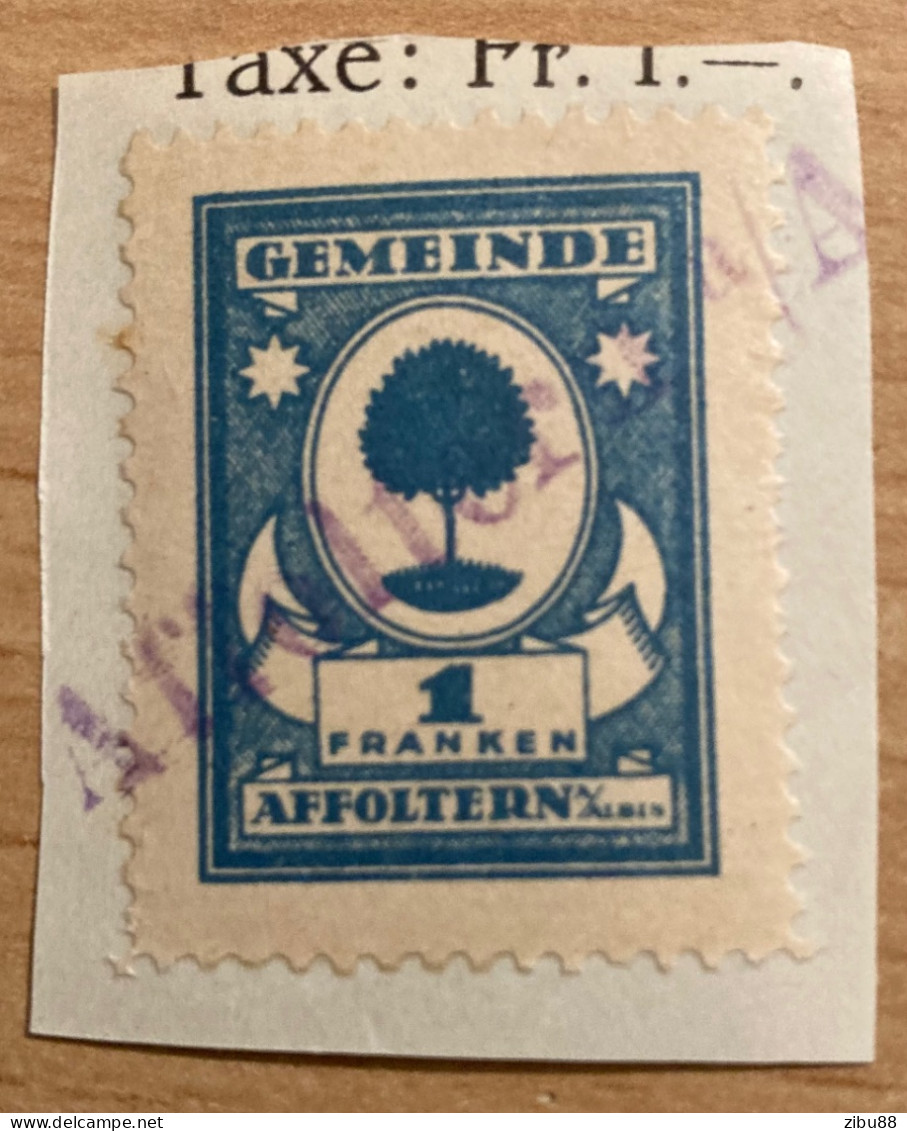 Fiskalmarke Gemeinde Affoltern Am Albis - Revenue Stamp Switzerland - Fiscaux