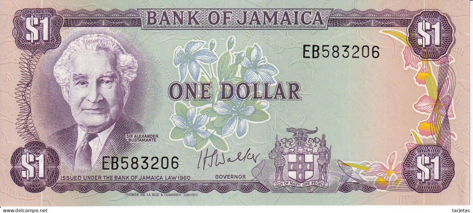 BILLETE DE JAMAICA DE 1 DOLLAR DEL AÑO 1960 SIN CIRCULAR (UNC) (BANKNOTE) - Jamaica