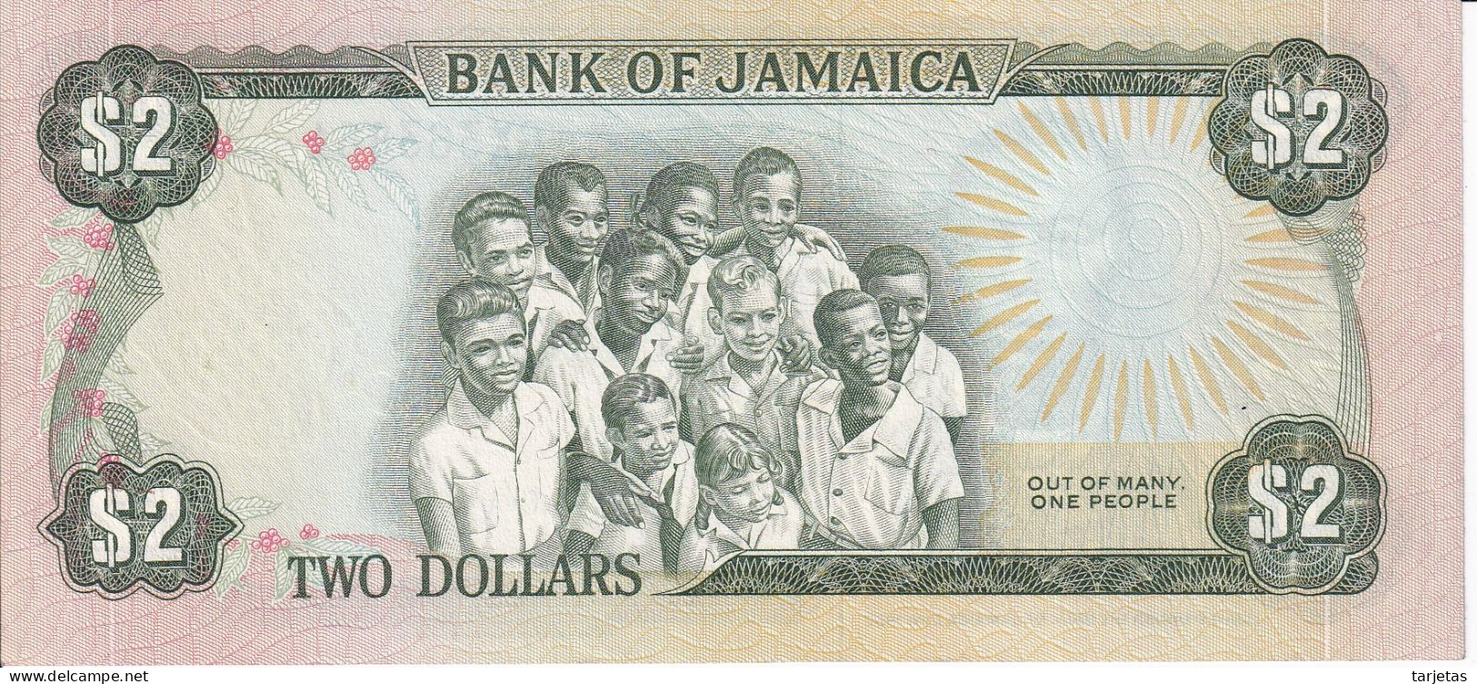 BILLETE DE JAMAICA DE 2 DOLLARS DEL AÑO 1960 SIN CIRCULAR (UNC) (BANKNOTE) - Jamaica