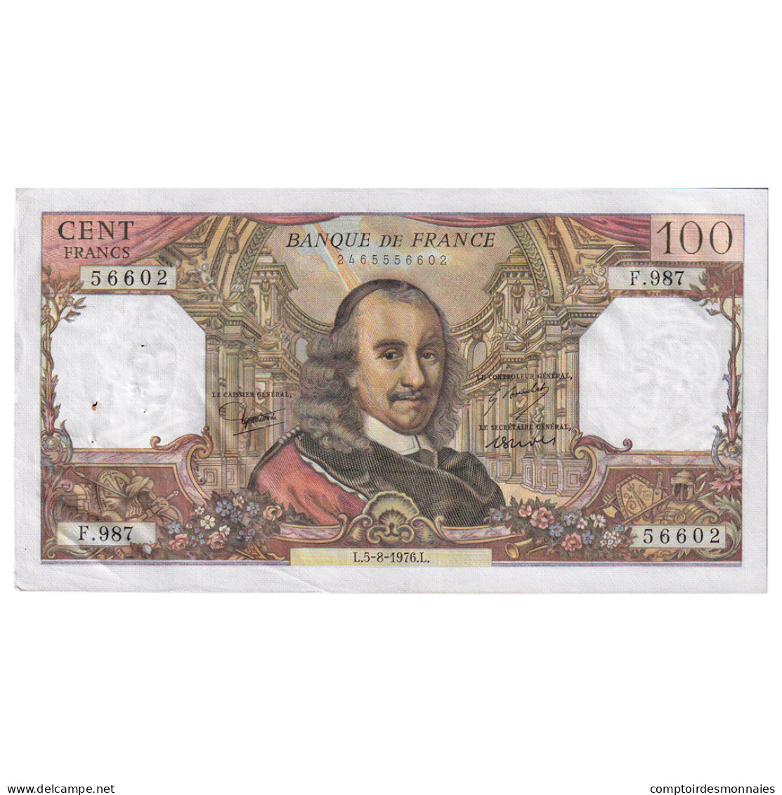 France, 100 Francs, Corneille, 1976, F.987, TTB+, Fayette:65.54, KM:149f - 100 F 1964-1979 ''Corneille''