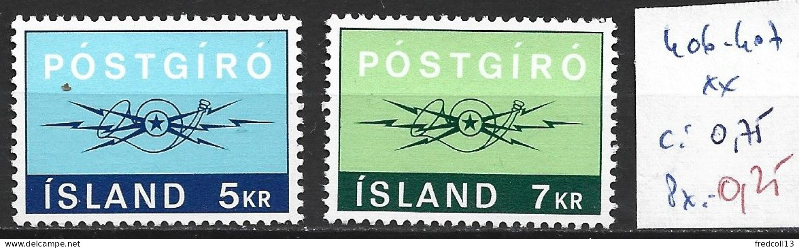 ISLANDE 406-07 ** Côte 0.75 € - Neufs