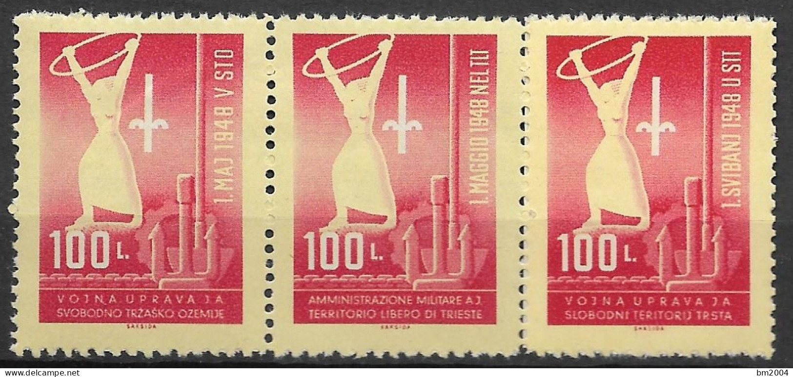 1948 Triest-Zone B Mi. 1I-III **MNH   Tag Der Arbeit.; I = Slowenische, II = Italienische, III = Kroatische Inschrift - Neufs