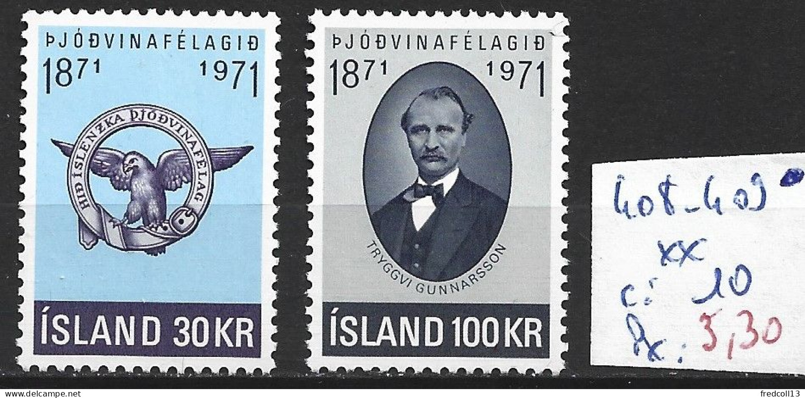 ISLANDE 408-09 ** Côte 10 € - Ungebraucht