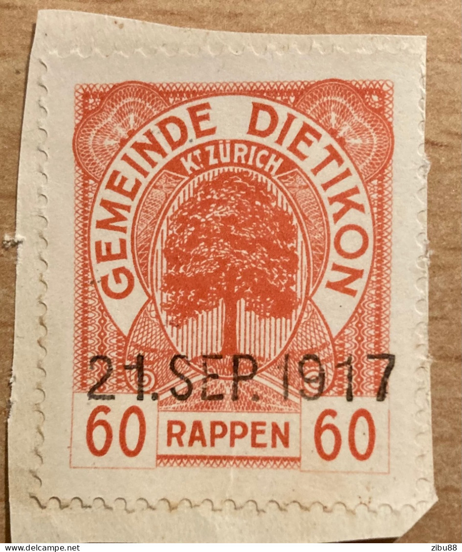 Fiskalmarke Gemeinde Dietikon - Revenue Stamp Switzerland - Revenue Stamps