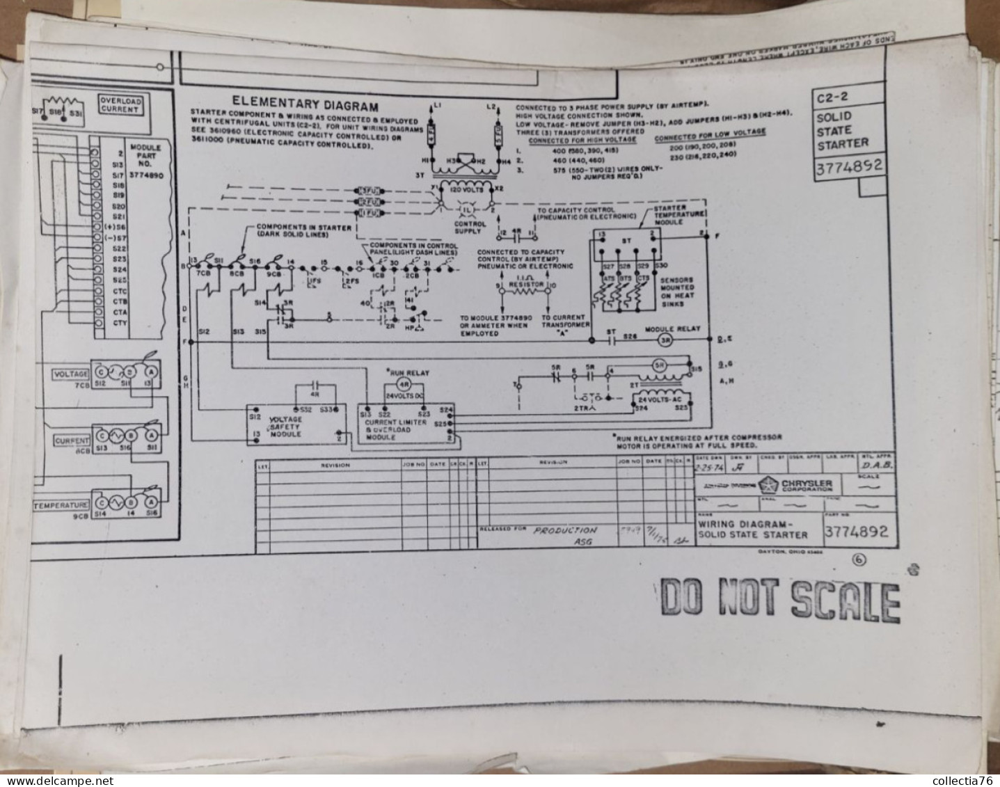 VIEUX PAPIERS LOTS DE 76 PLANS DE CLIMATISEUR CHRYSLER AIRTEMP 1977 ET DOCUMENTATION TECHNIQUE DE CHRYSLER AIRTEMP - Tools