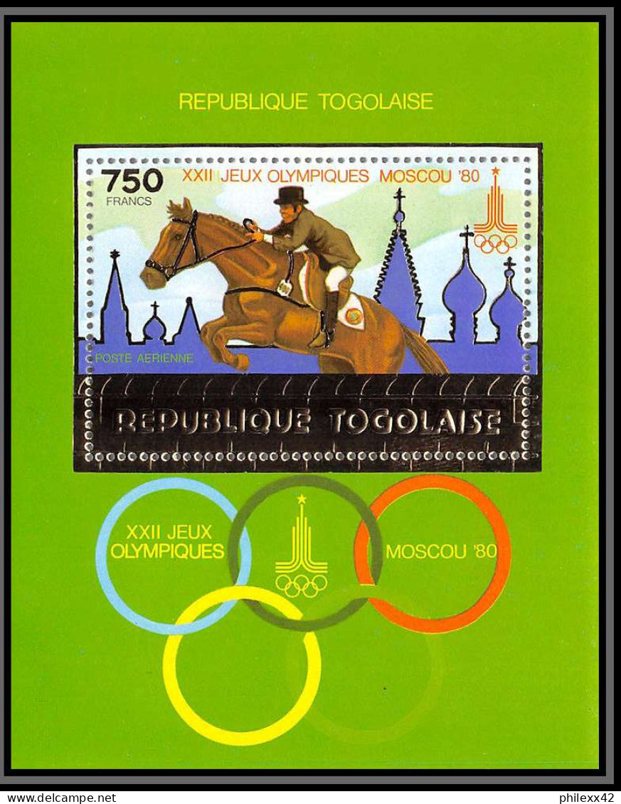 85754 N°156 A Jumping Cheval Horse Moscou 1980 Jeux Olympiques Olympic Games Togo Timbres OR Gold Stamps ** MNH - Springconcours