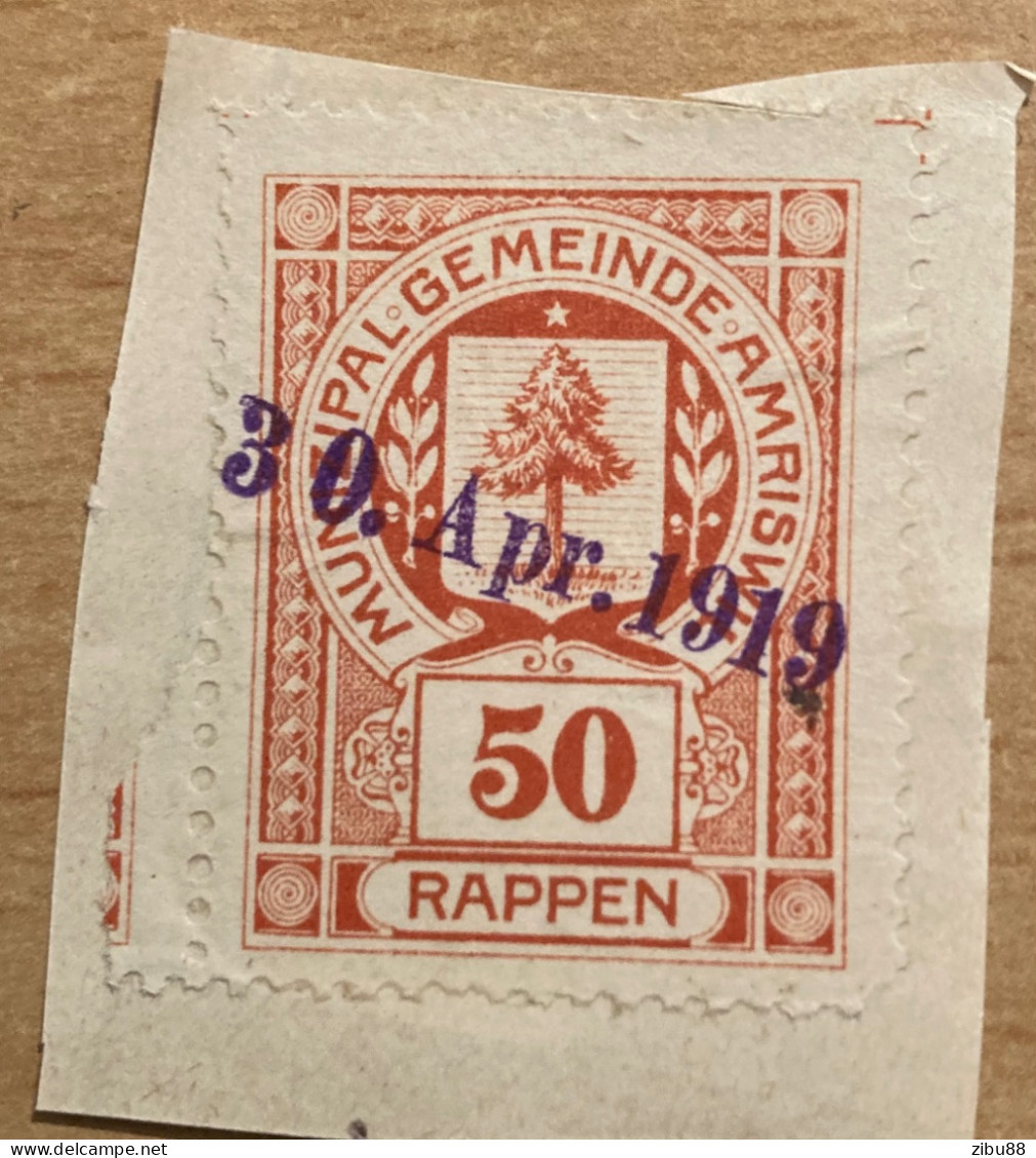 Fiskalmarke Gemeinde Amriswil TG 1919 - Revenue Stamp Switzerland - Fiscaux