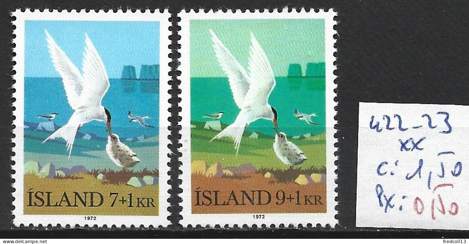 ISLANDE 422-23 ** Côte 1.50 € - Seagulls