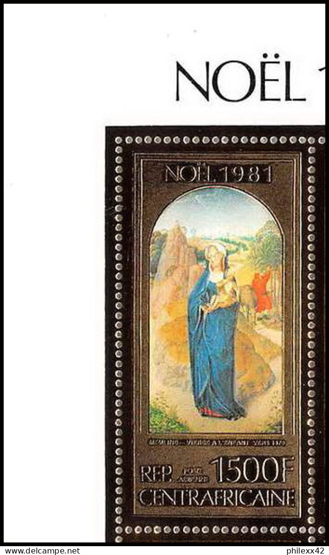 85953a N°805 A Tableau (Painting) Noel Christmas Vierge 1981 Centrafrique Centrafricaine OR Gold Stamps ** MNH Discount - Madonne