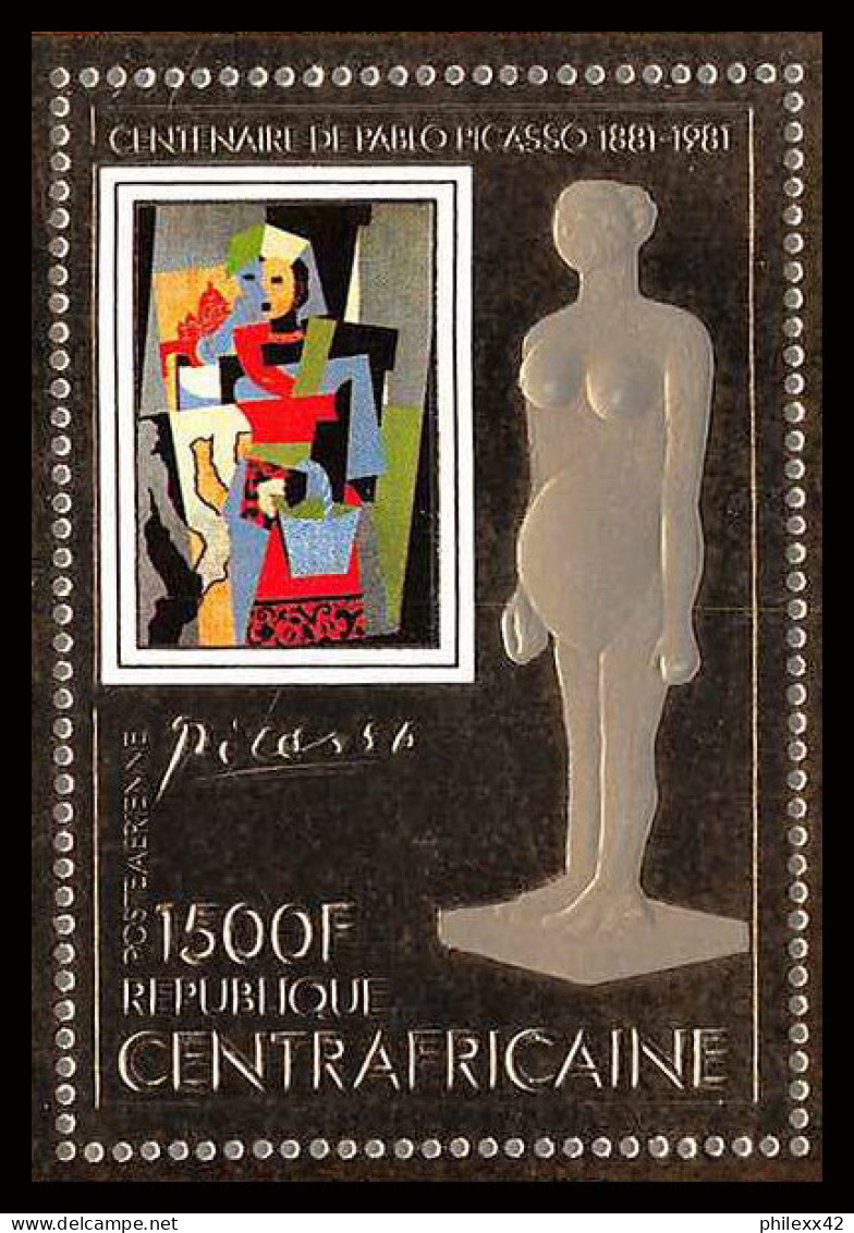 86007bb/ N°133 A 1981 Picasso Tableau Painting Centrafrique Centrafricaine OR Gold ** MNH  - Picasso