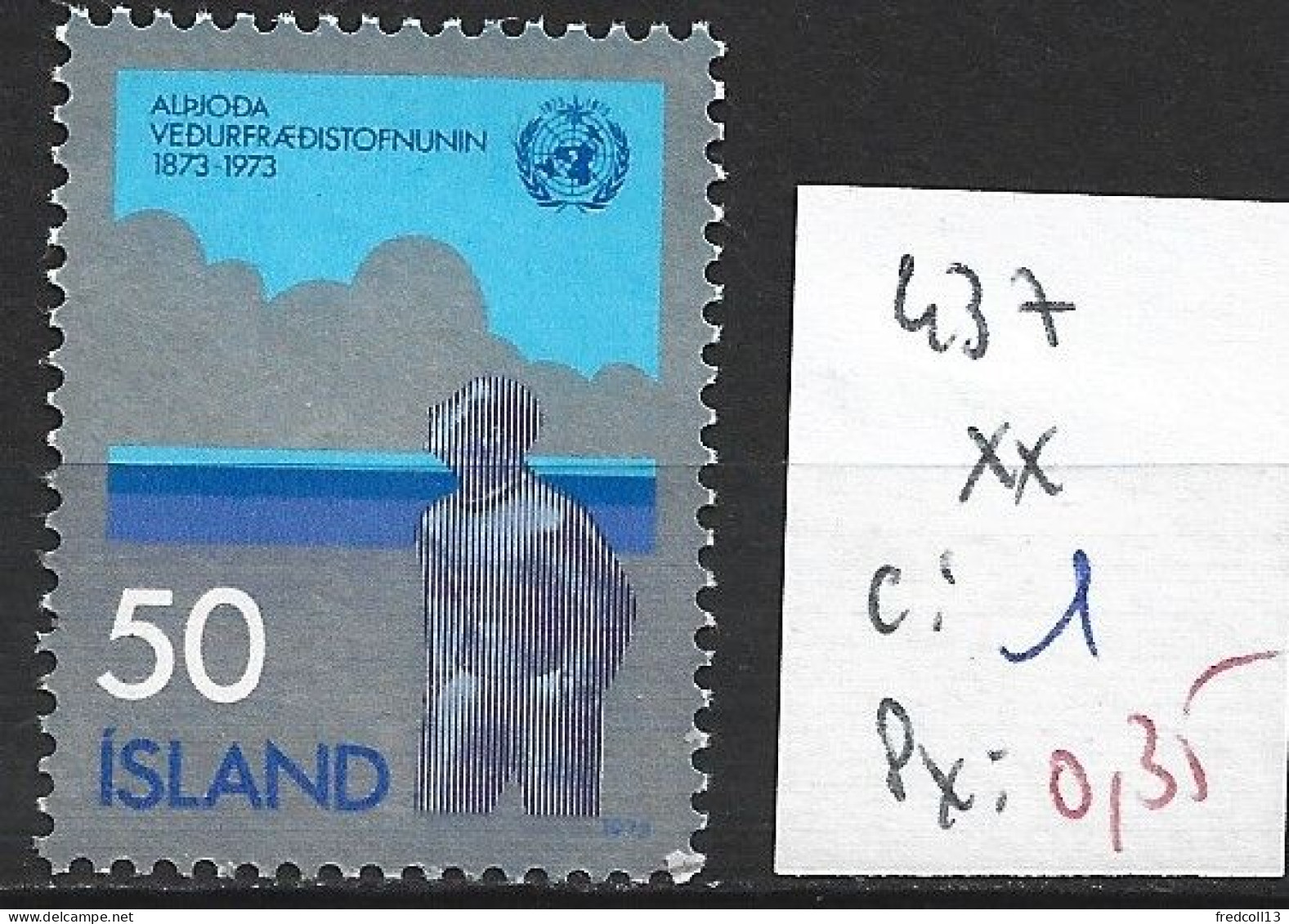 ISLANDE 437 ** Côte 1 € - Neufs