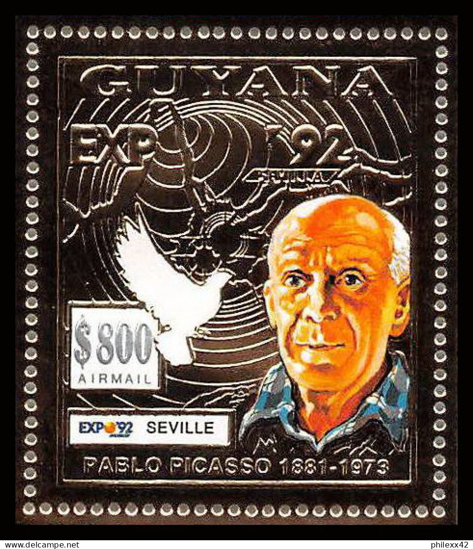 86150c Guyana Mi 232 PICASSO Expo Seville 1992 Tableau Painting Jeux Olympiques (olympic Games) Barcelona OR Gold ** MNH - Picasso