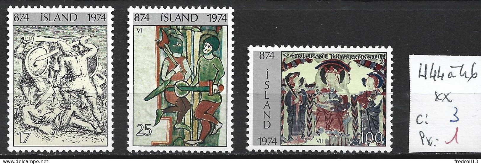 ISLANDE 444 à 46 ** Côte 3 € - Unused Stamps