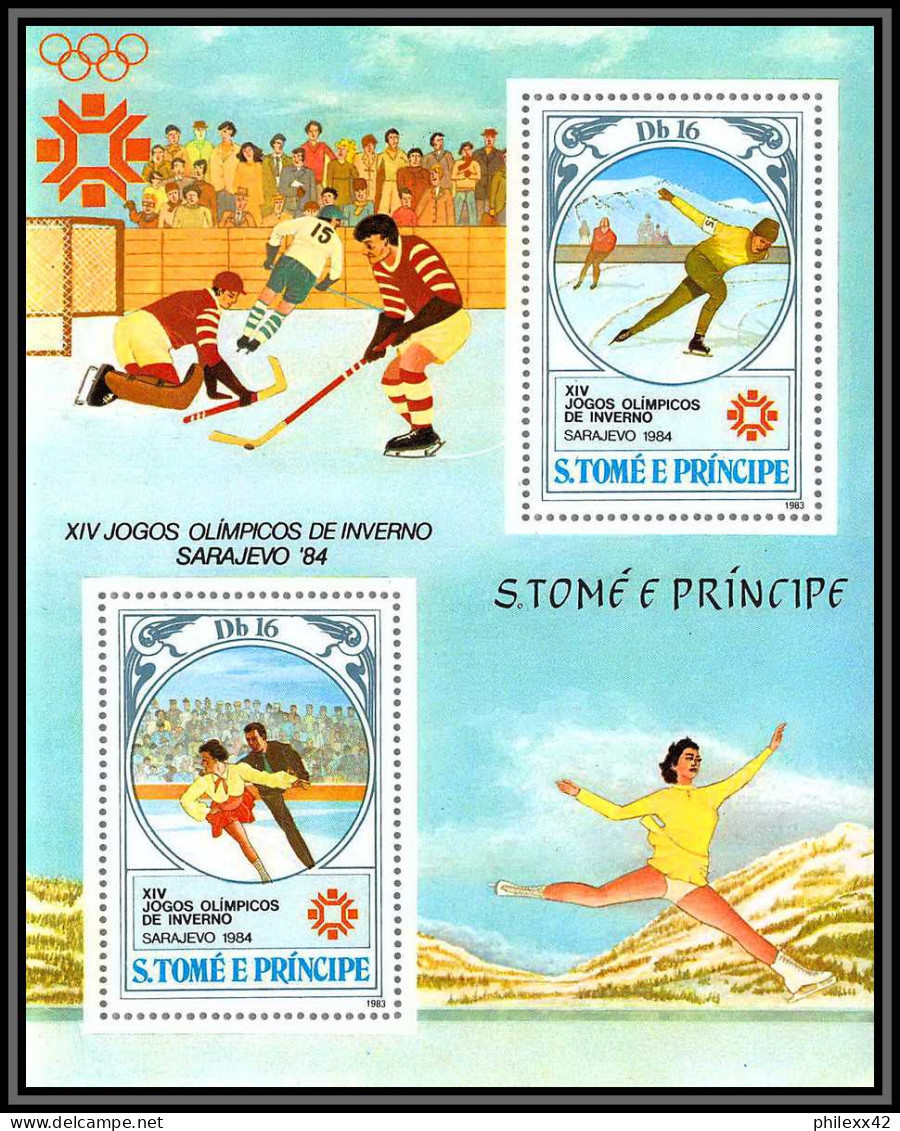 86217 Sao Tome S Tome E Principe 1983 Mi N°143/146 Jeux Olympiques Olympic Games1984 Los Angeles Sajajevo ** MNH Cote 65 - Inverno1984: Sarajevo