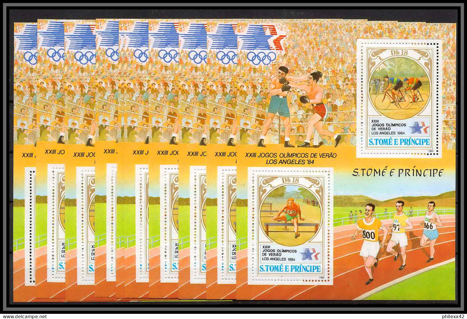 86217 S Tome E Principe Lot 50 X Mi N°143/146 Jeux Olympiques Olympic Games 1984 Los Angeles Sarajevo ** MNH Cote 3250 - Collections (sans Albums)