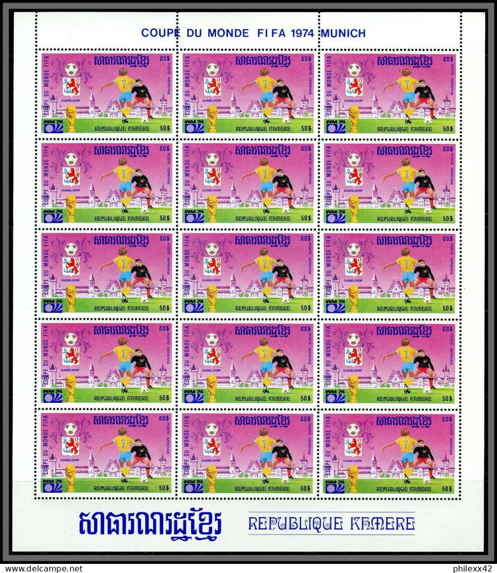 86225z Mi N°420/428 Football Soccer Munich Wold Cup 1974 ** MNH Khmère Cambodia Cambodge Feuille Complete Sheets Sheet - 1974 – Westdeutschland