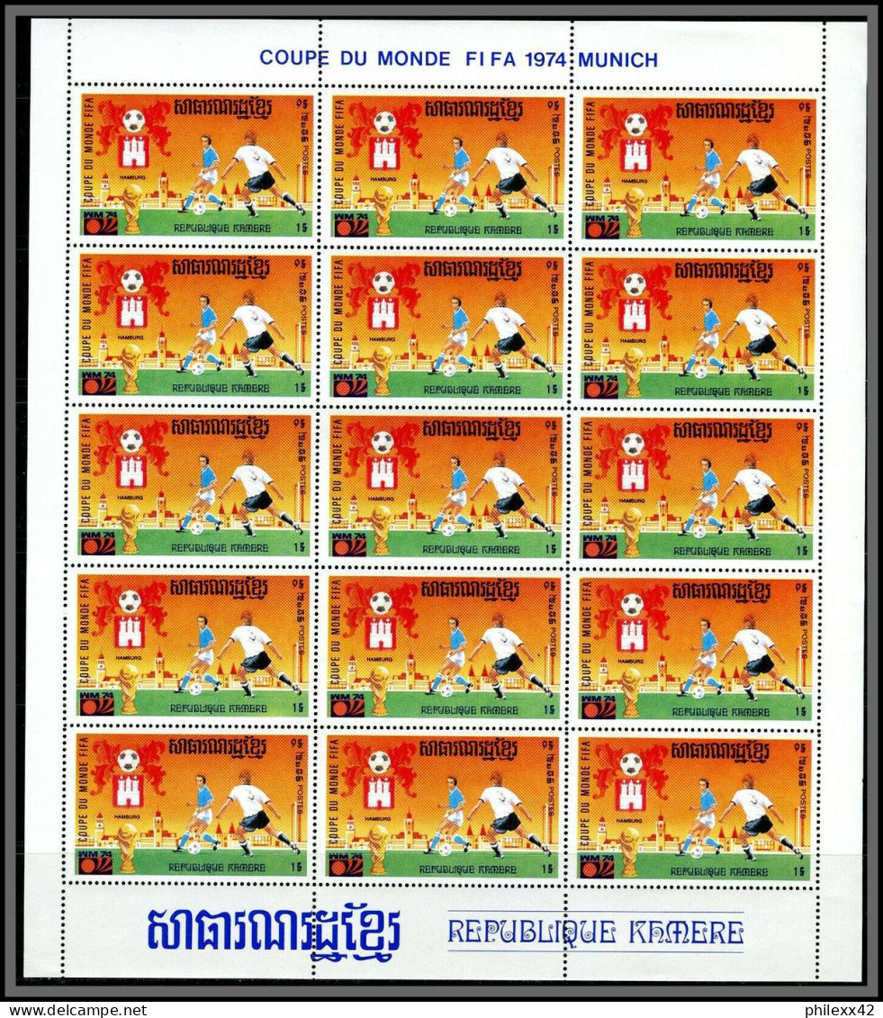86225z Mi N°420/428 Football Soccer Munich Wold Cup 1974 ** MNH Khmère Cambodia Cambodge Feuille Complete Sheets Sheet - 1974 – Westdeutschland