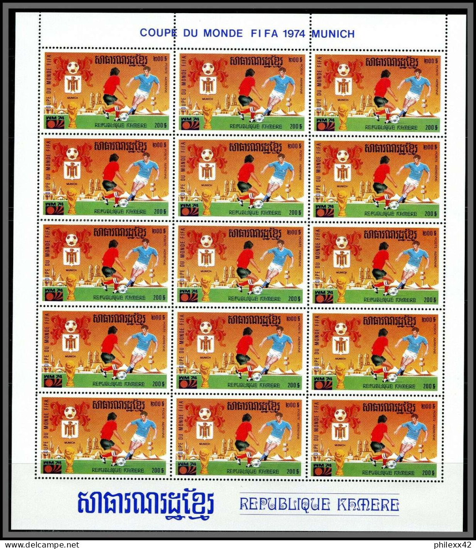 86225z Mi N°420/428 Football Soccer Munich Wold Cup 1974 ** MNH Khmère Cambodia Cambodge Feuille Complete Sheets Sheet - 1974 – Westdeutschland