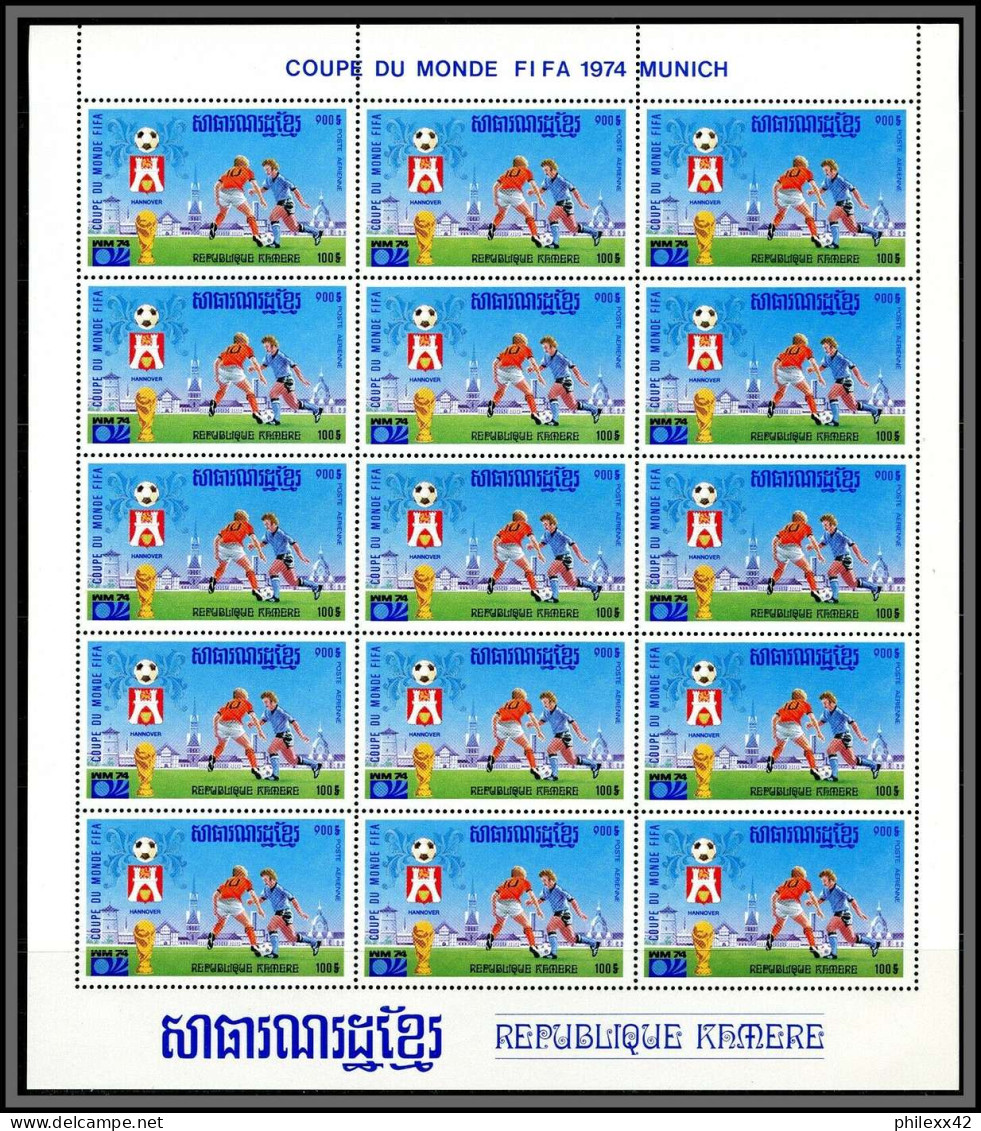 86225z Mi N°420/428 Football Soccer Munich Wold Cup 1974 ** MNH Khmère Cambodia Cambodge Feuille Complete Sheets Sheet - 1974 – Westdeutschland