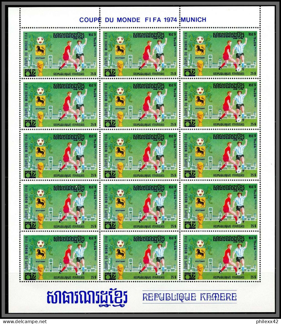 86225z Mi N°420/428 Football soccer munich wold cup 1974 ** MNH khmère Cambodia cambodge feuille complete sheets sheet
