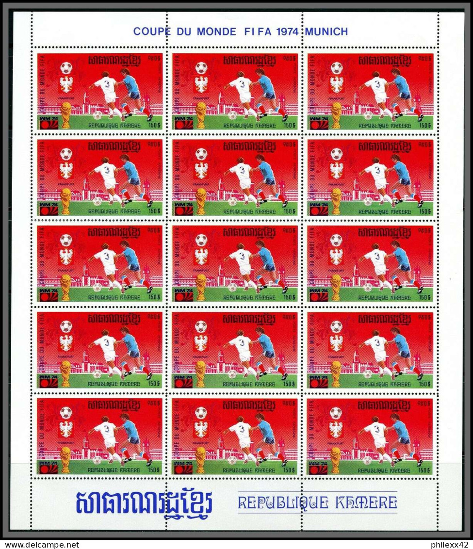 86225z Mi N°420/428 Football soccer munich wold cup 1974 ** MNH khmère Cambodia cambodge feuille complete sheets sheet