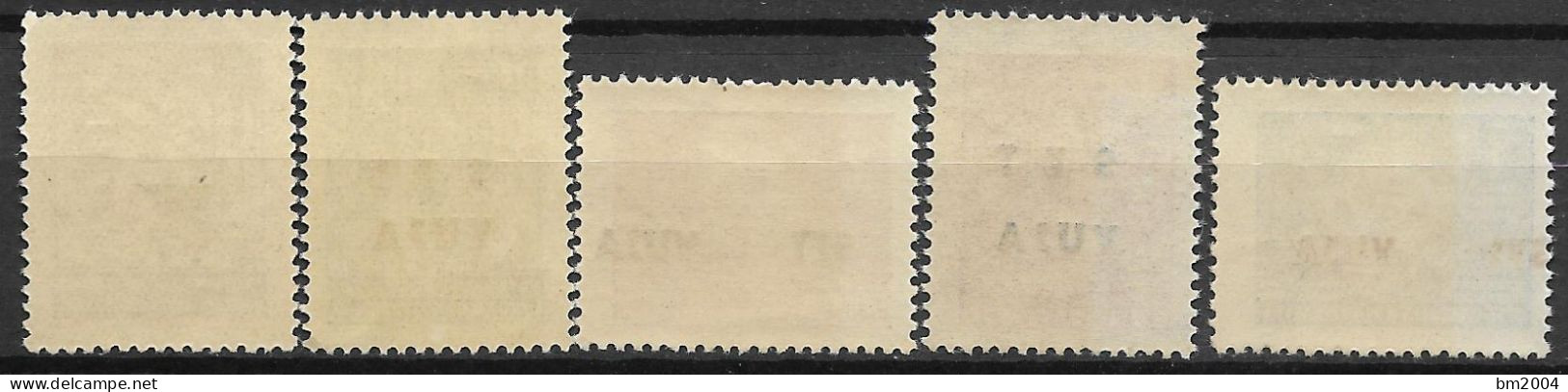 1949 Triest-Zone B Mi. 12-21**MNH  Freimarken. Marken Von Jugoslawien Mit Ein- Oder Zweizeiligem, Rotem Oder Blauem Aufd - Neufs