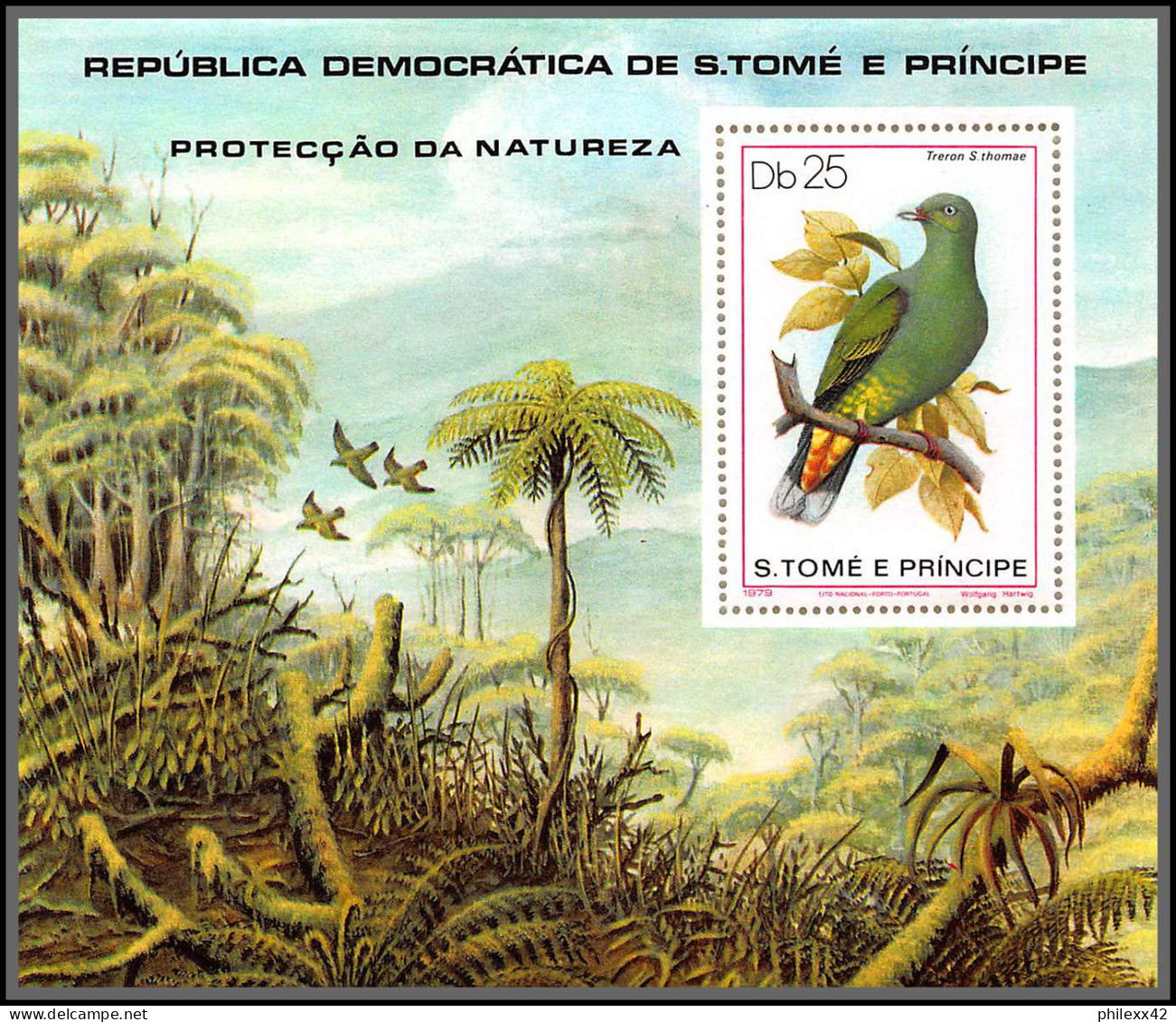 86355 Sao Tome E Principe 1979 Mi Bloc 39 N°610 TRERON Columbidae Oiseaux (birds) Vogel ** MNH  - Collections, Lots & Series