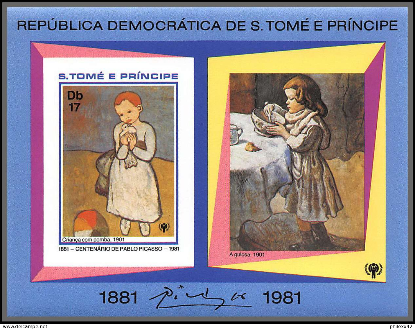 86361 Sao Tome E Principe 1981 Blocs 70/75 B Mi 715/720 B Picasso Tableau (Painting) Non Dentelé Imperf ** MNH Cote 80 - Picasso