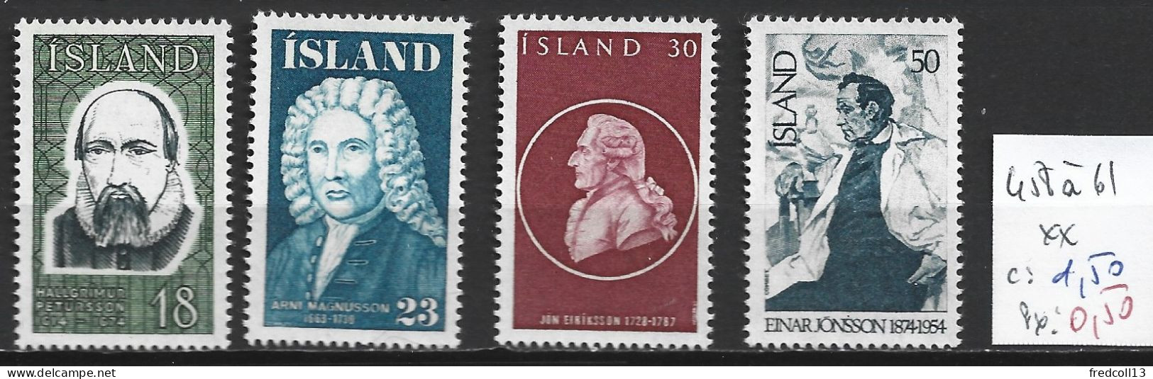 ISLANDE 458 à 61 ** Côte 1.50 € - Unused Stamps