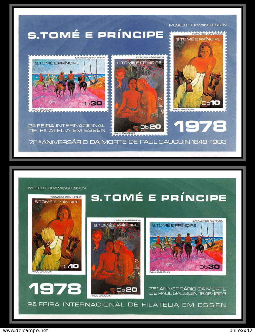 86414 Sao Tome E Principe Mi BF N°15/16 Paul Gauguin 1848/1903 Essen Museum Tableau (Painting) 1978 Cote 22 Euros ** MNH - Impressionisme