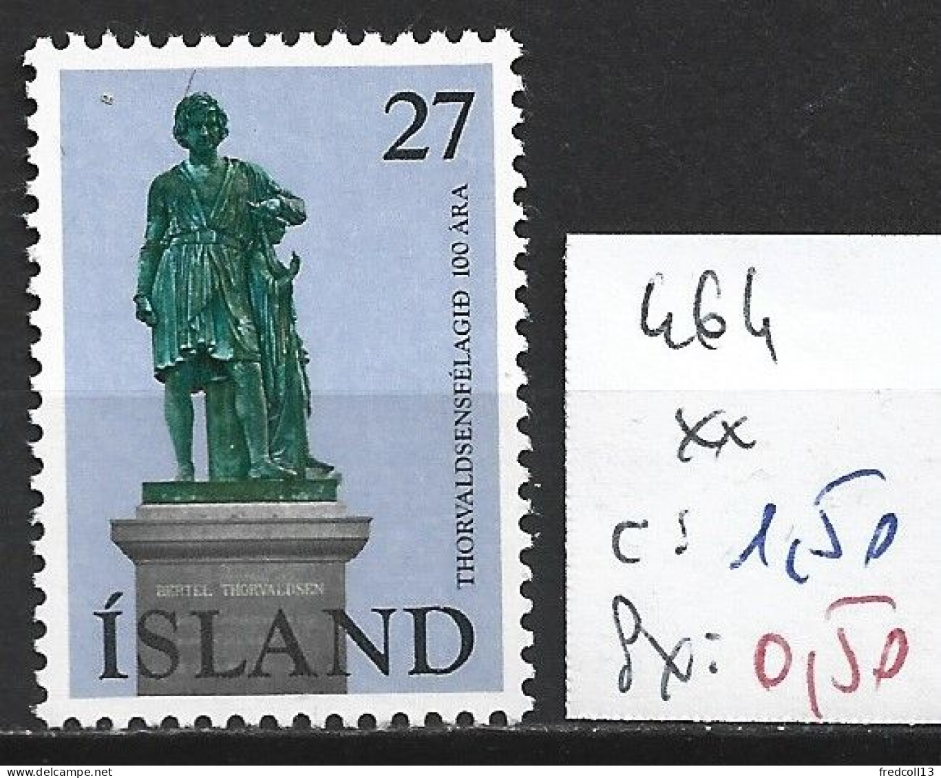 ISLANDE 464 ** Côte 1.50 € - Neufs