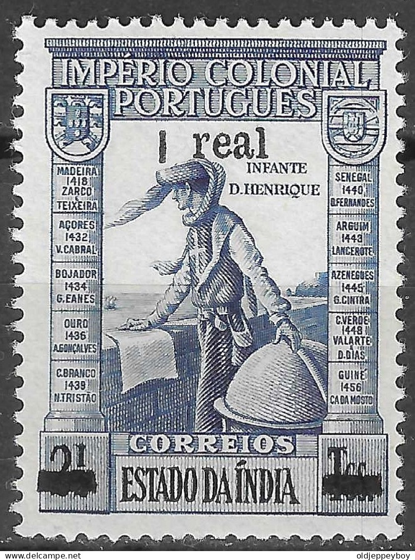 PORTUGUESE India 1938-1951 Imperio Colonial Portugues  Ovpt 1 Real Over  2.5 Tangas  - Portuguese India