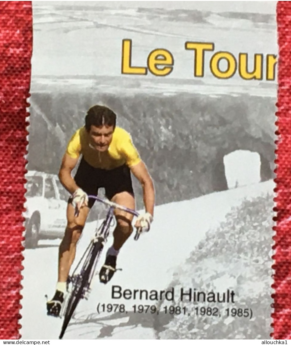 Tour De France Cycliste Cyclisme-B. Hinault-J. Anquetil-E. Merckx-L. Amstrong-4 Timbres Vignette-Erinnophilie[E]Stamp - Deportes