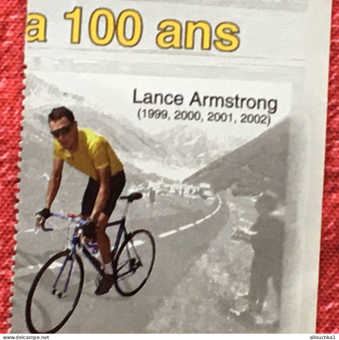 Tour De France Cycliste Cyclisme-B. Hinault-J. Anquetil-E. Merckx-L. Amstrong-4 Timbres Vignette-Erinnophilie[E]Stamp - Sports