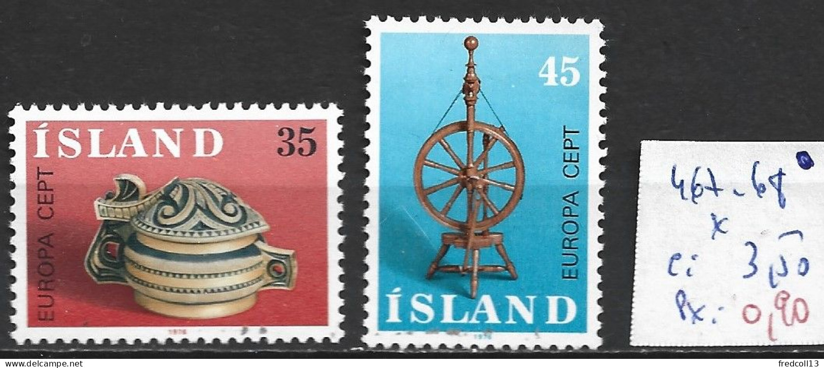 ISLANDE 467-68 * Côte 3.50 € - Neufs