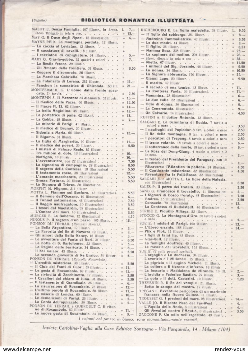 L.  -  Il Segreto Dell'isola Artificiale ( Grandi Romanzi D'Avventure ) , A Fascicoli  -  Casa Editr. Sanzogno, Milano - Fantascienza E Fantasia