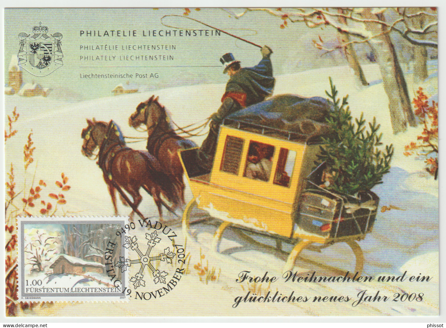 Weihnachtsfest 2007 Neujahr 2008 - Stamped Stationery