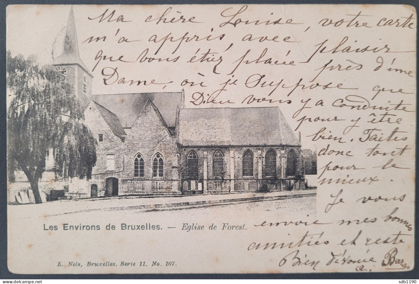 Les Environs De Bruxelles - Eglise De Forest (Nels Série 11, No. 107), Circulée 1902 - Vorst - Forest